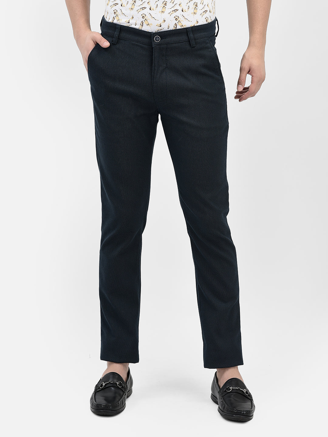 Navy Blue Trousers-Men Trousers-Crimsoune Club