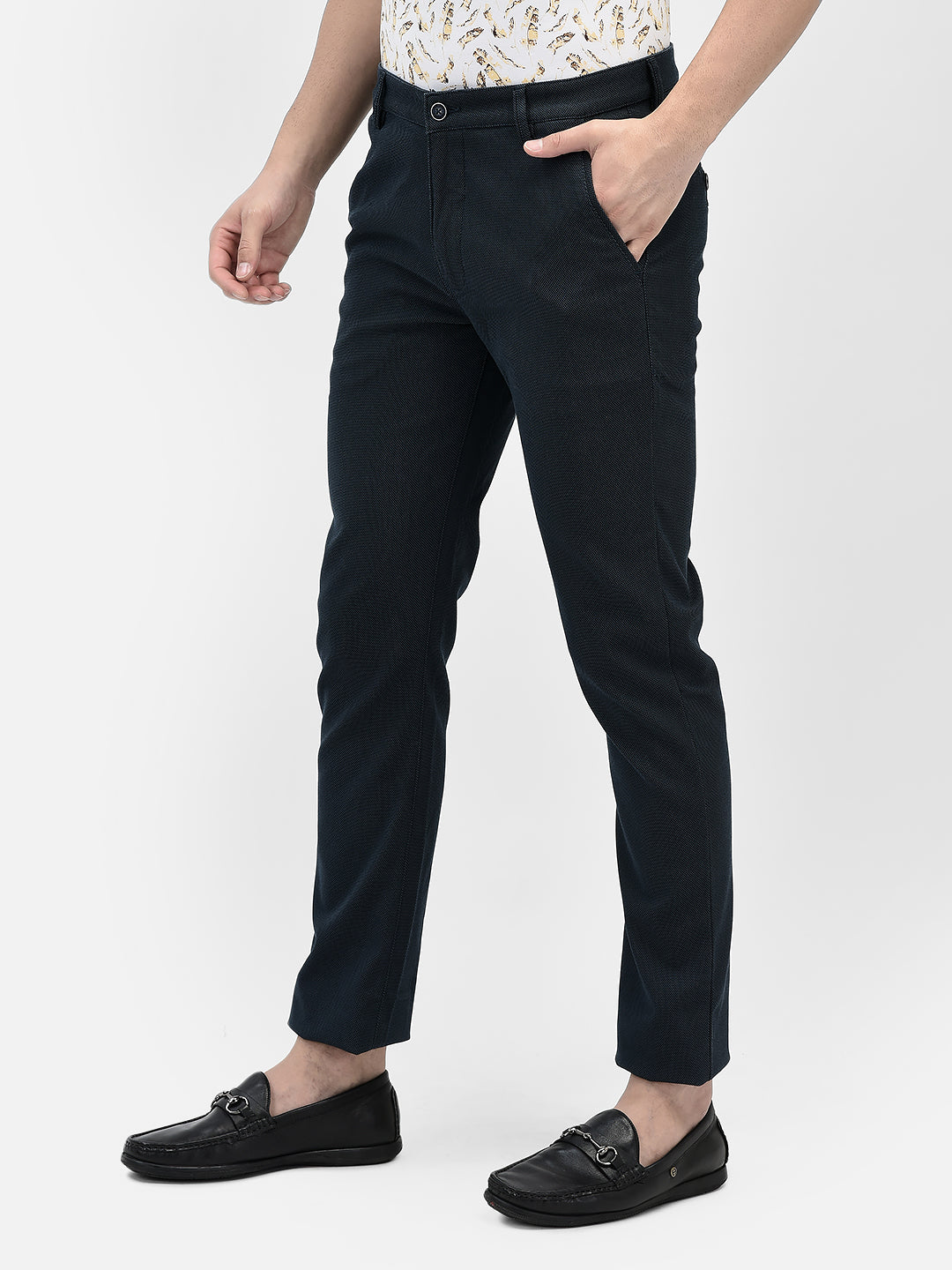 Navy Blue Trousers-Men Trousers-Crimsoune Club