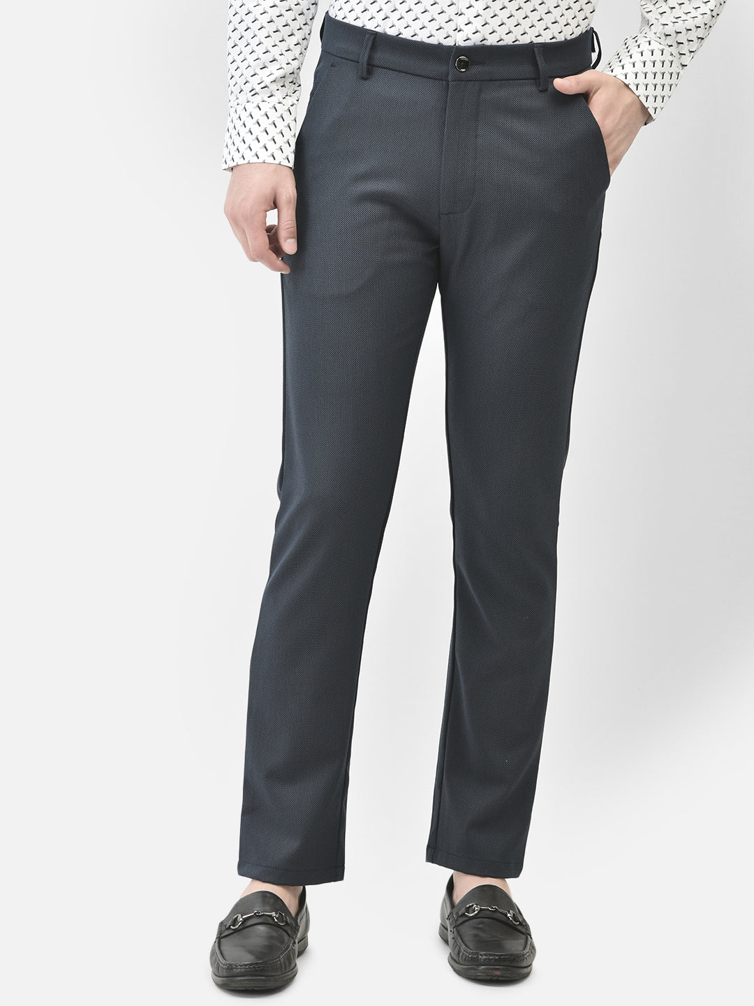 Navy Blue Trousers-Men Trousers-Crimsoune Club