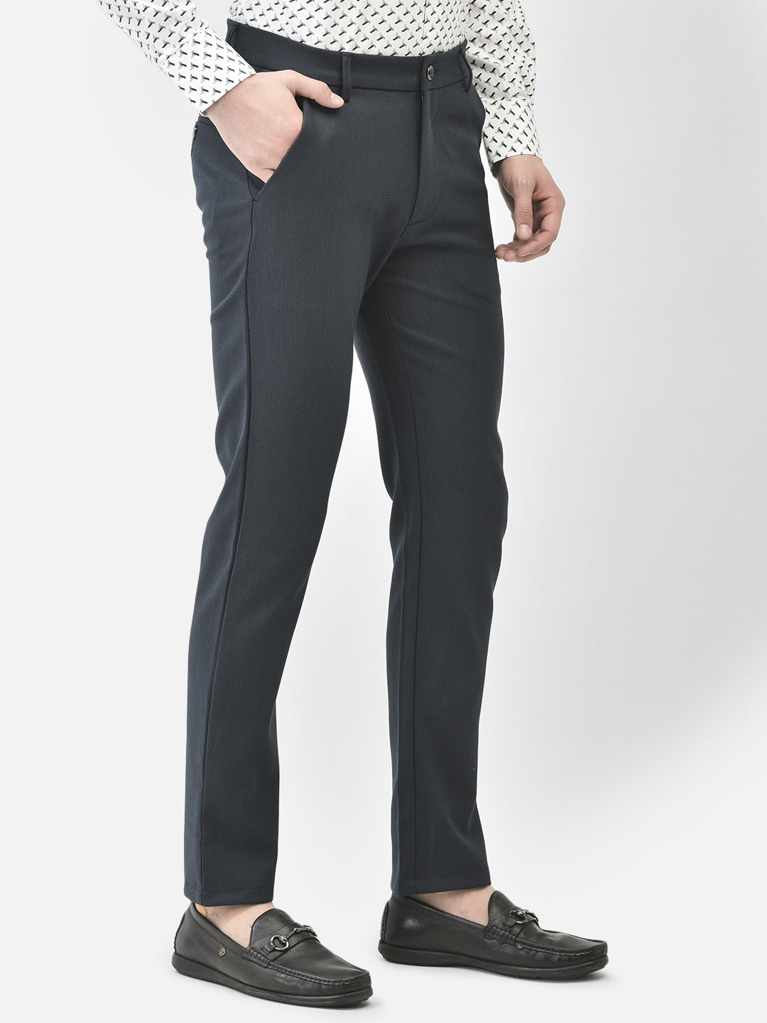 Navy Blue Trousers-Men Trousers-Crimsoune Club