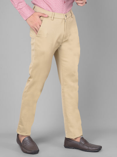 Beige Trousers-Men Trousers-Crimsoune Club