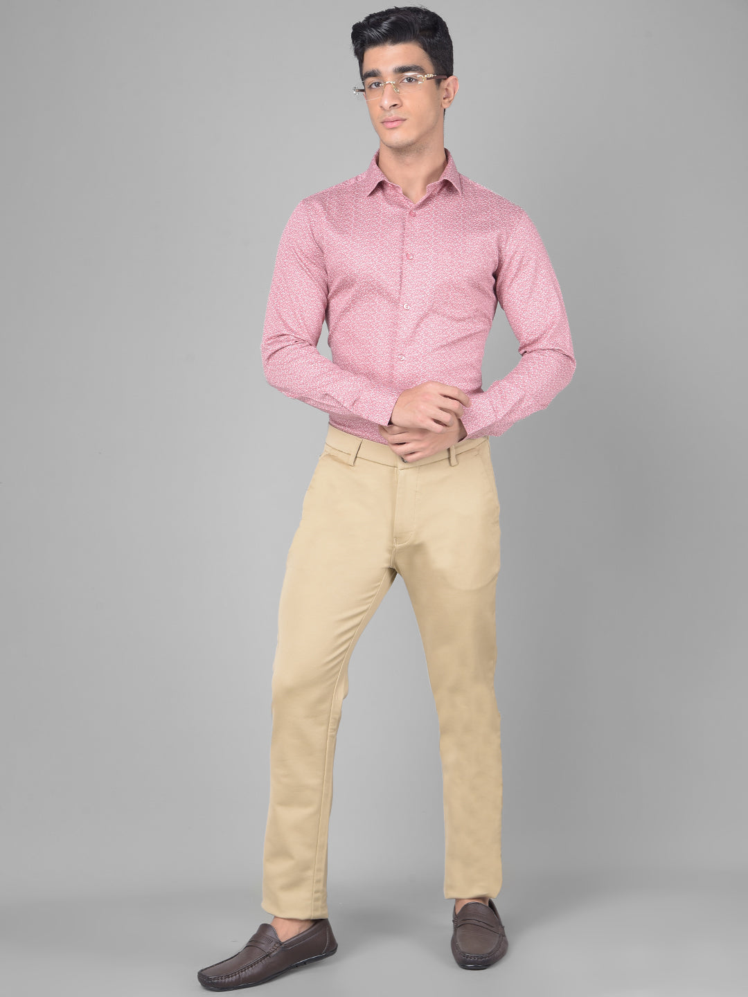 Beige Trousers-Men Trousers-Crimsoune Club