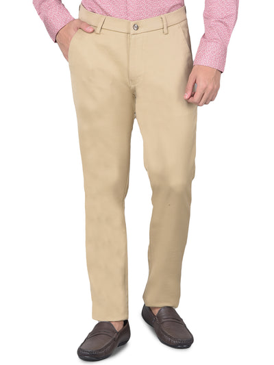 Beige Trousers-Men Trousers-Crimsoune Club