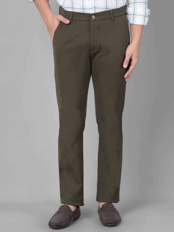 Olive Trousers-Men Trousers-Crimsoune Club