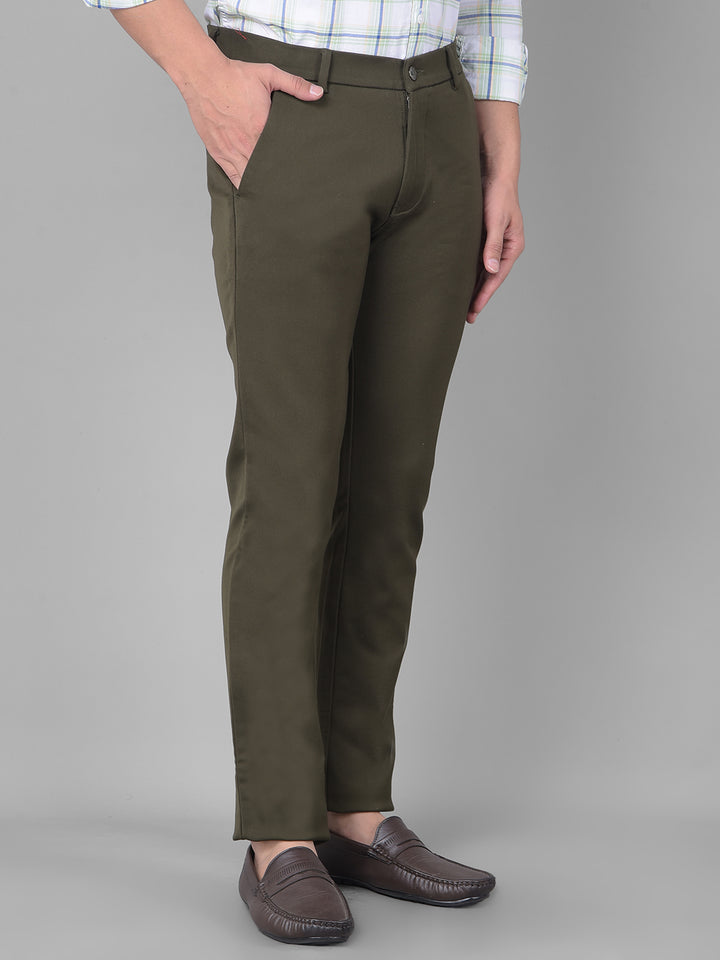 Olive Trousers-Men Trousers-Crimsoune Club