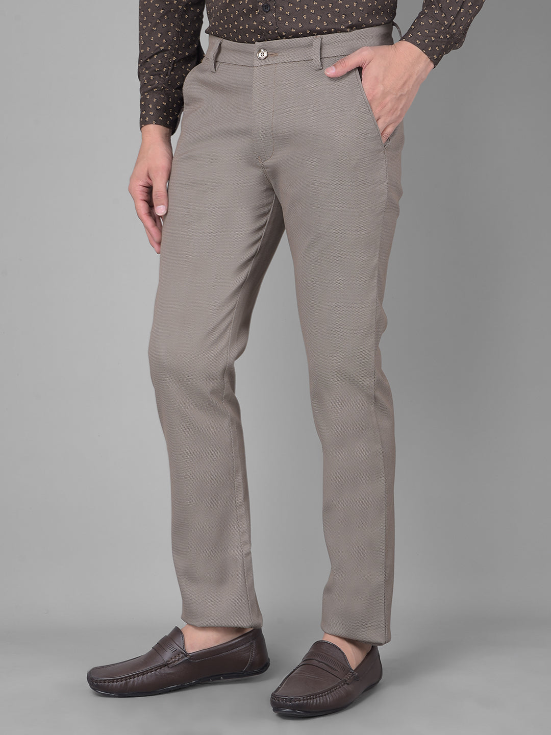 Grey Printed Trousers-Men Trousers-Crimsoune Club