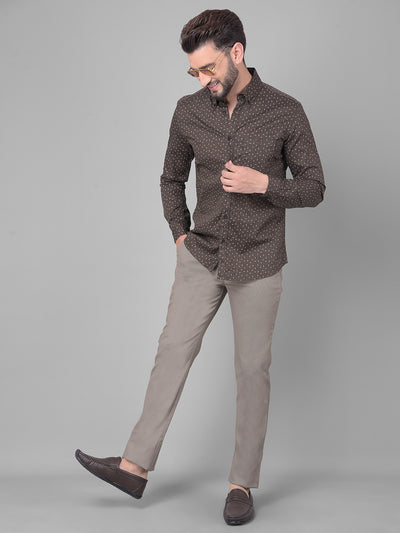 Grey Printed Trousers-Men Trousers-Crimsoune Club