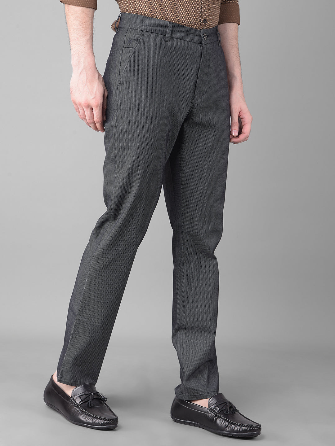 Black Printed Trousers-Men Trousers-Crimsoune Club