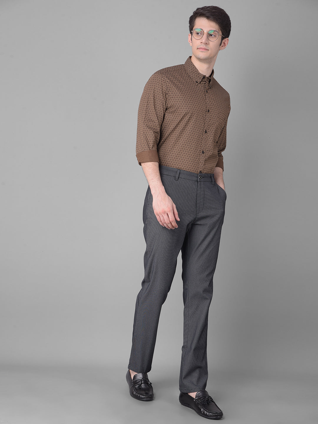 Black Printed Trousers-Men Trousers-Crimsoune Club