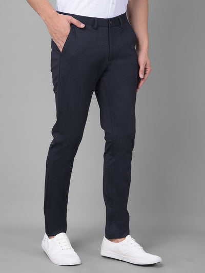 Navy Blue Trousers-Men Trousers-Crimsoune Club