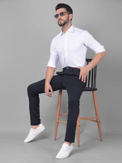 Navy Blue Trousers-Men Trousers-Crimsoune Club