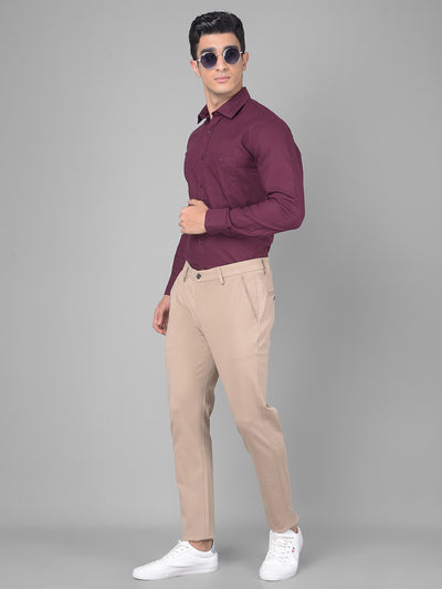 Beige Trousers-Men Trousers-Crimsoune Club