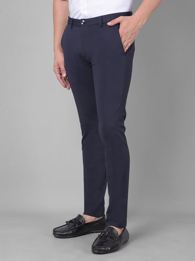 Navy Blue Trousers-Men Trousers-Crimsoune Club