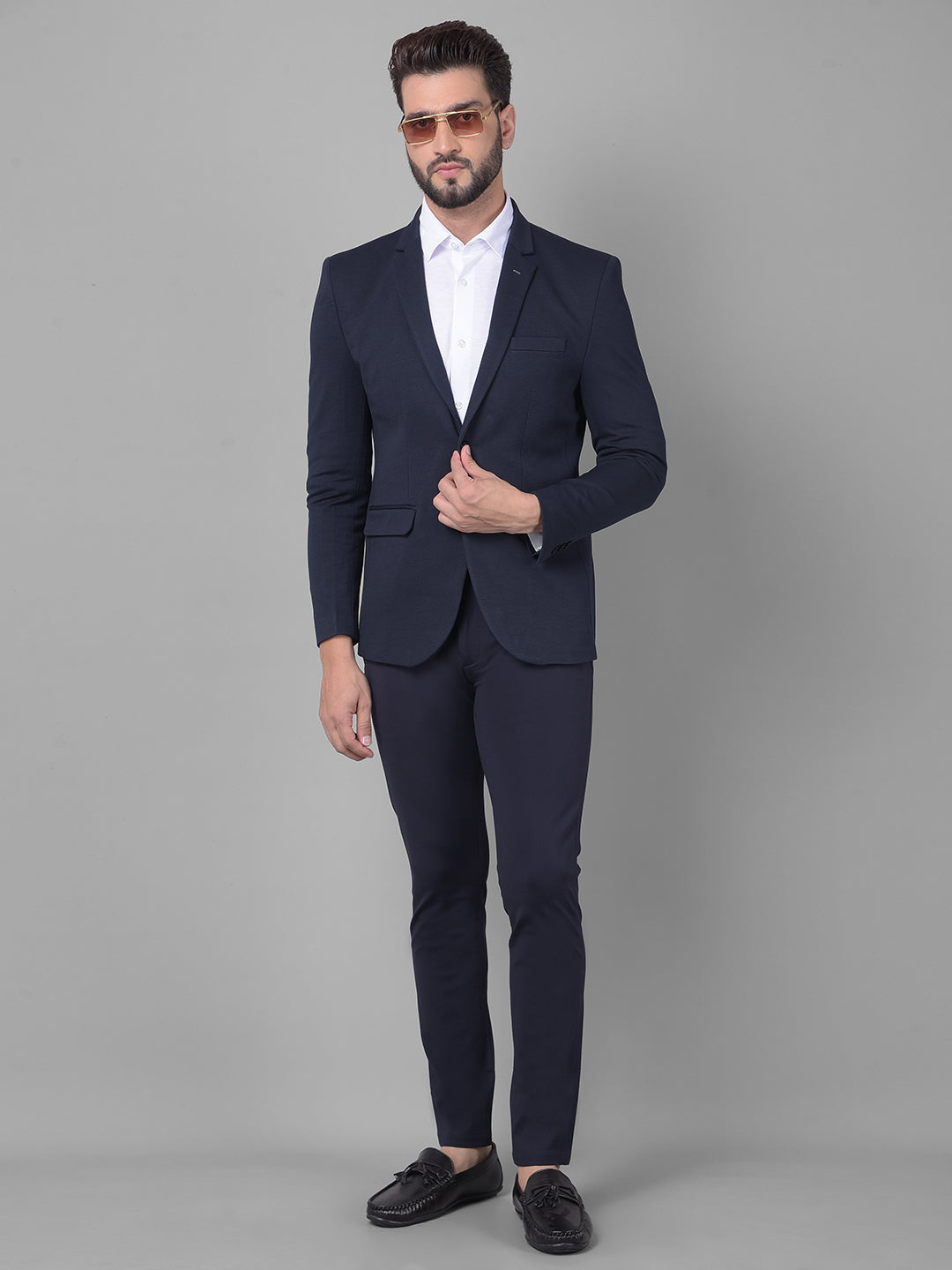 Navy Blue Trousers-Men Trousers-Crimsoune Club