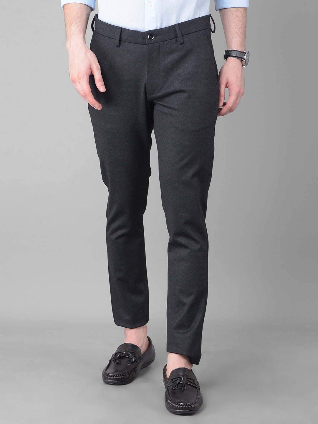 Black Printed Trousers-Men Trousers-Crimsoune Club