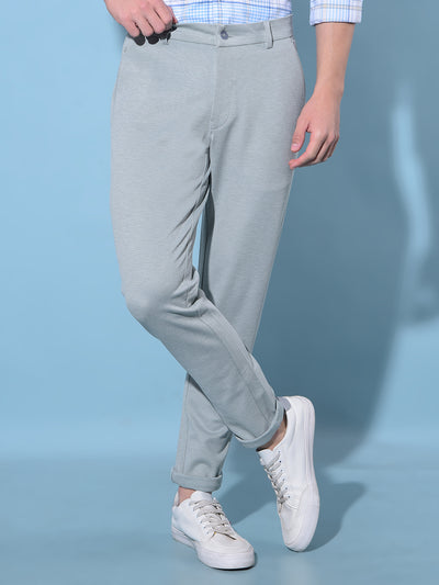 Grey Dobby Trousers-Men Trousers-Crimsoune Club