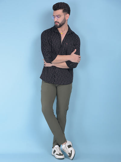 Olive Stretchable Trousers-Men Trousers-Crimsoune Club