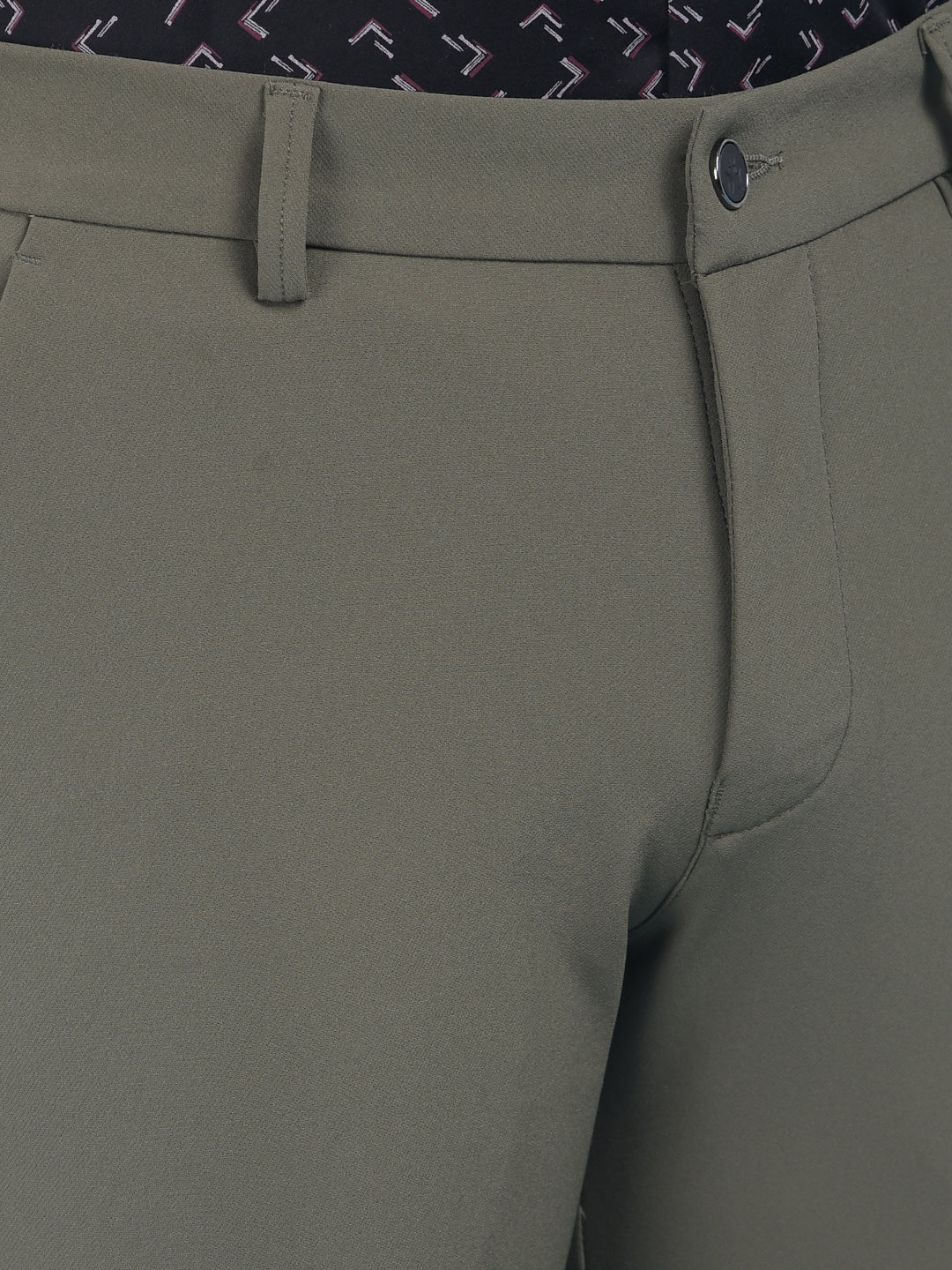 Olive Stretchable Trousers-Men Trousers-Crimsoune Club