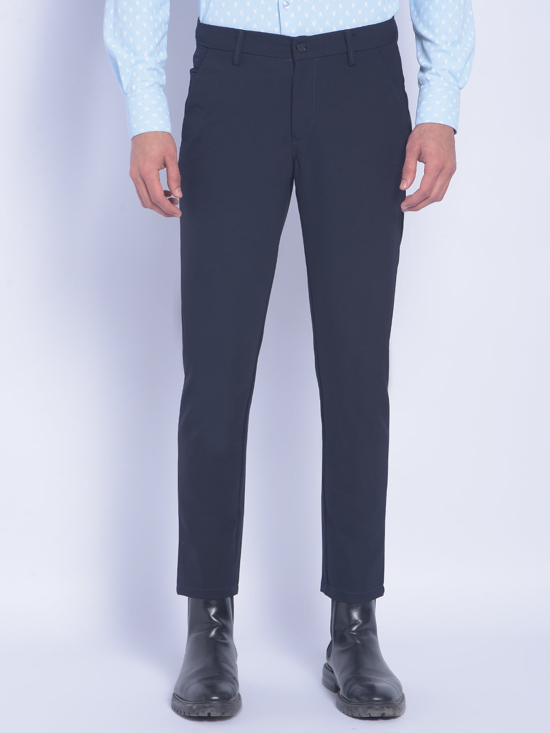 Navy Blue Trousers-Men Trousers-Crimsoune Club