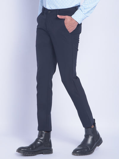 Navy Blue Trousers-Men Trousers-Crimsoune Club