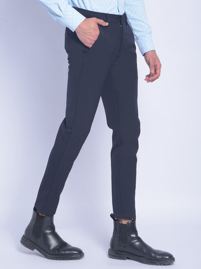 Navy Blue Trousers-Men Trousers-Crimsoune Club