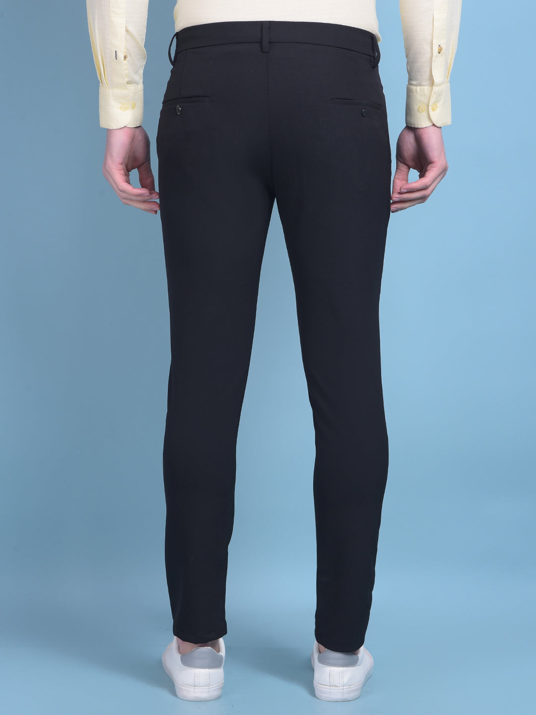 Black Stretchable Trousers-Men Trousers-Crimsoune Club