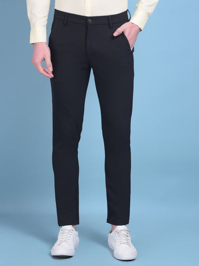 Black Stretchable Trousers-Men Trousers-Crimsoune Club