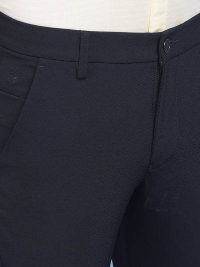 Black Stretchable Trousers-Men Trousers-Crimsoune Club