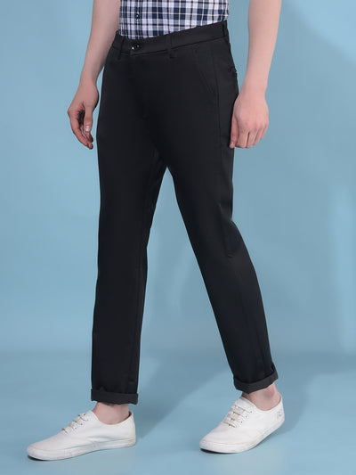 Black Cotton Trousers-Men Trousers-Crimsoune Club