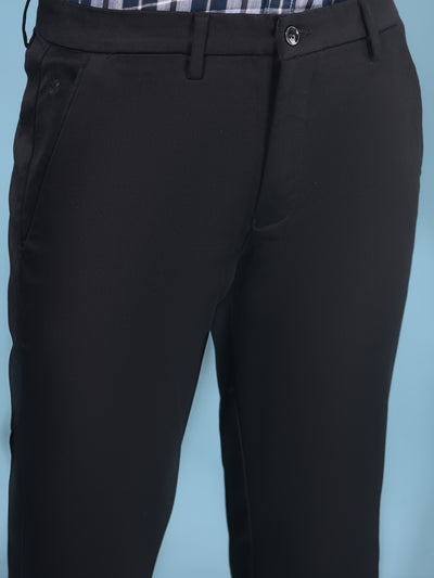 Black Cotton Trousers-Men Trousers-Crimsoune Club