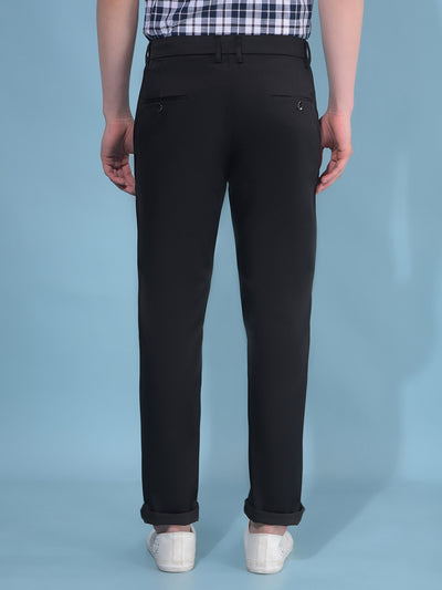 Black Cotton Trousers-Men Trousers-Crimsoune Club