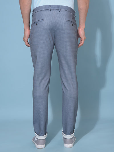 Grey Stretchable Printed Trousers-Men Trousers-Crimsoune Club