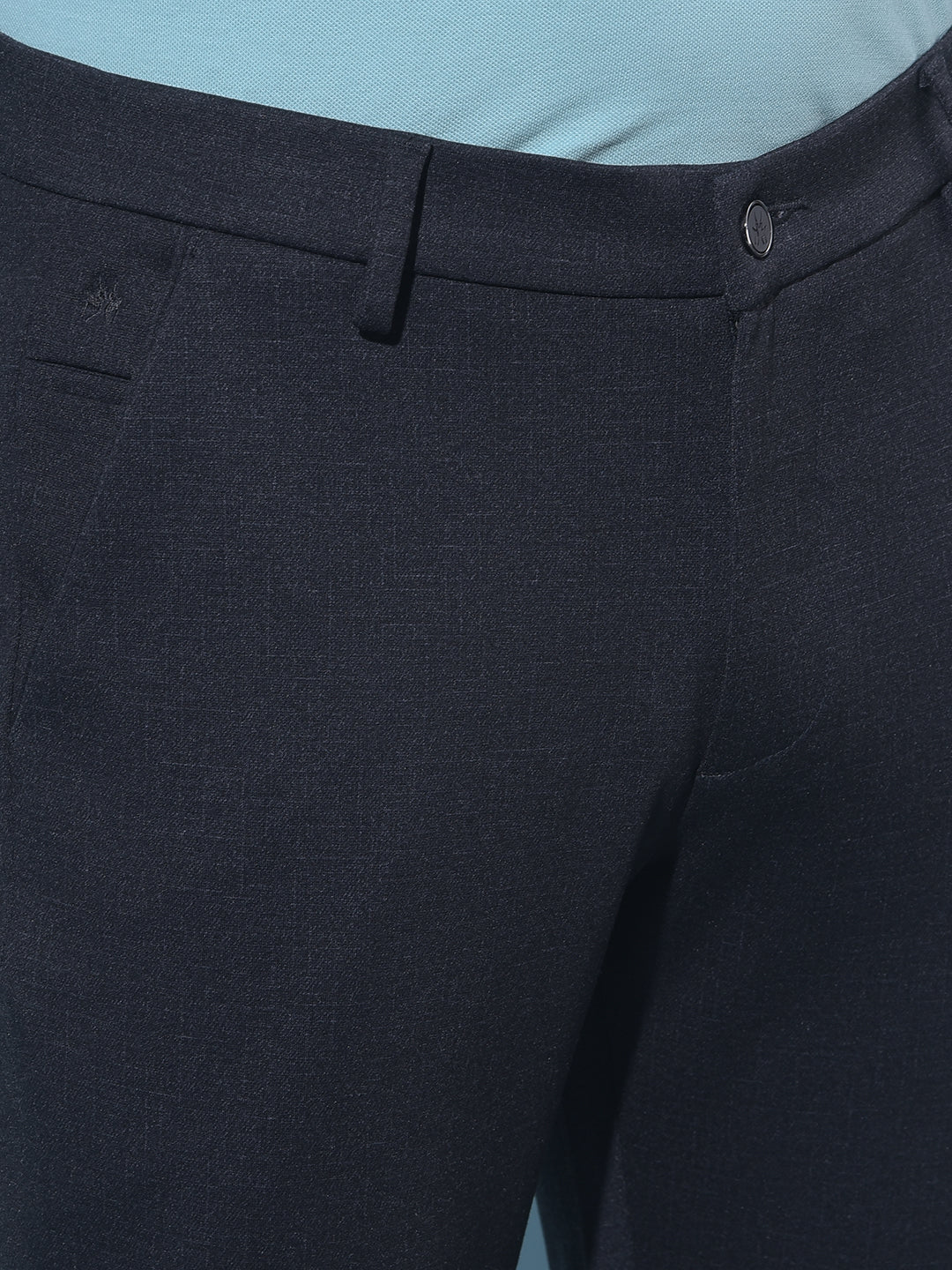 Black Textured Printed Chinos Trousers-Men Trousers-Crimsoune Club