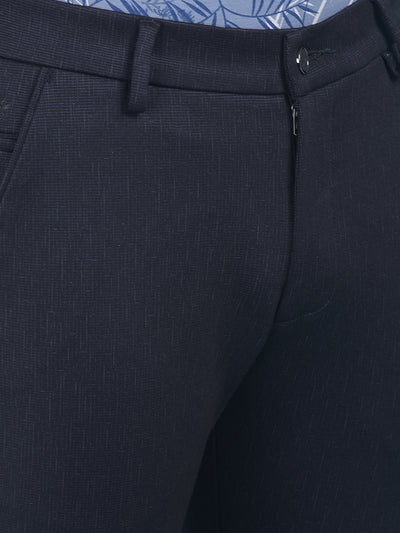 Black Printed Chinos Trousers-Men Trousers-Crimsoune Club