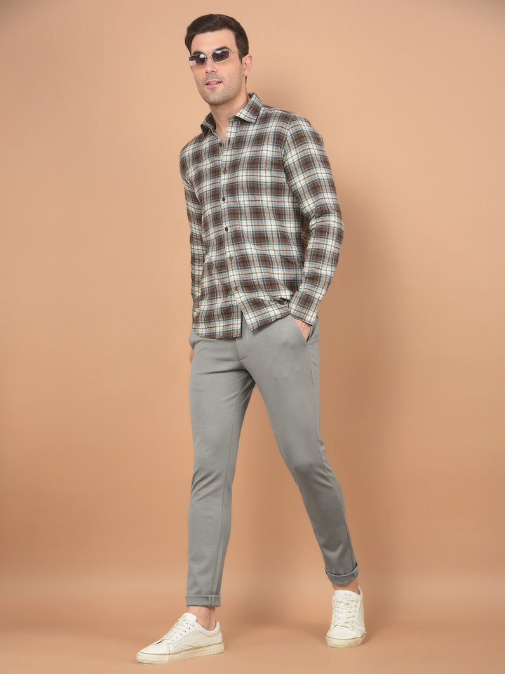 Grey Stretchable Trousers-Men Trousers-Crimsoune Club