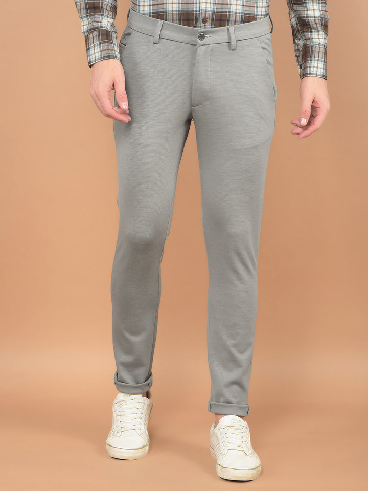 Grey Stretchable Trousers-Men Trousers-Crimsoune Club