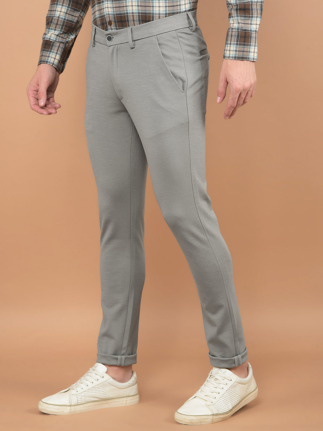 Grey Stretchable Trousers-Men Trousers-Crimsoune Club