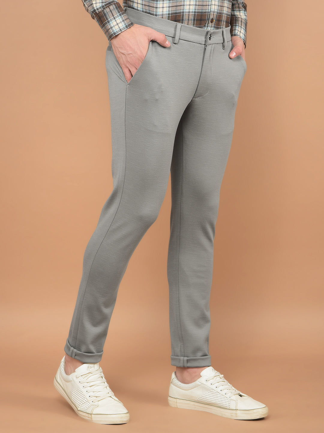 Grey Stretchable Trousers-Men Trousers-Crimsoune Club
