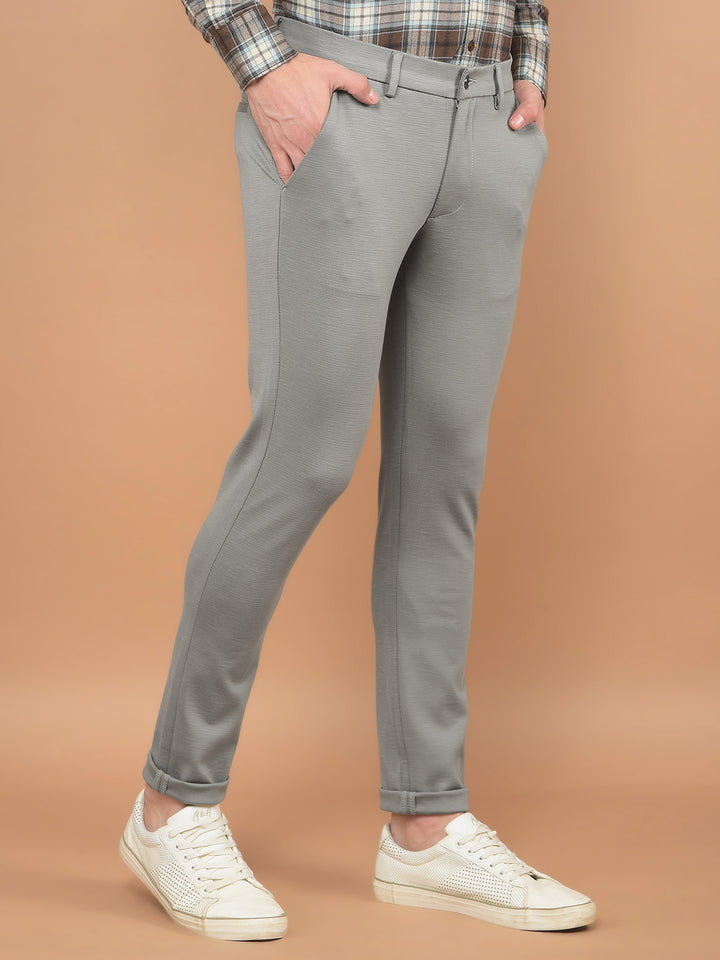 Grey Stretchable Trousers-Men Trousers-Crimsoune Club