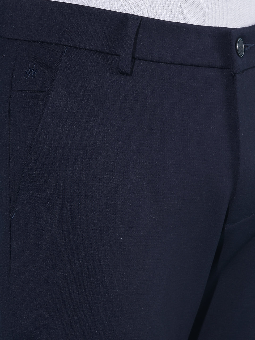 Navy Blue Chinos Trousers-Men Trousers-Crimsoune Club