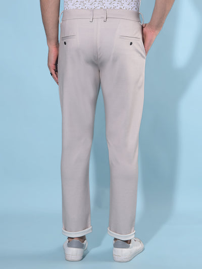 Beige Chinos Trousers-Men Trousers-Crimsoune Club