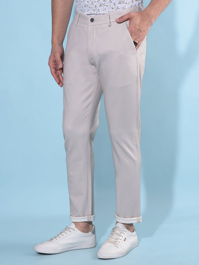 Beige Chinos Trousers-Men Trousers-Crimsoune Club