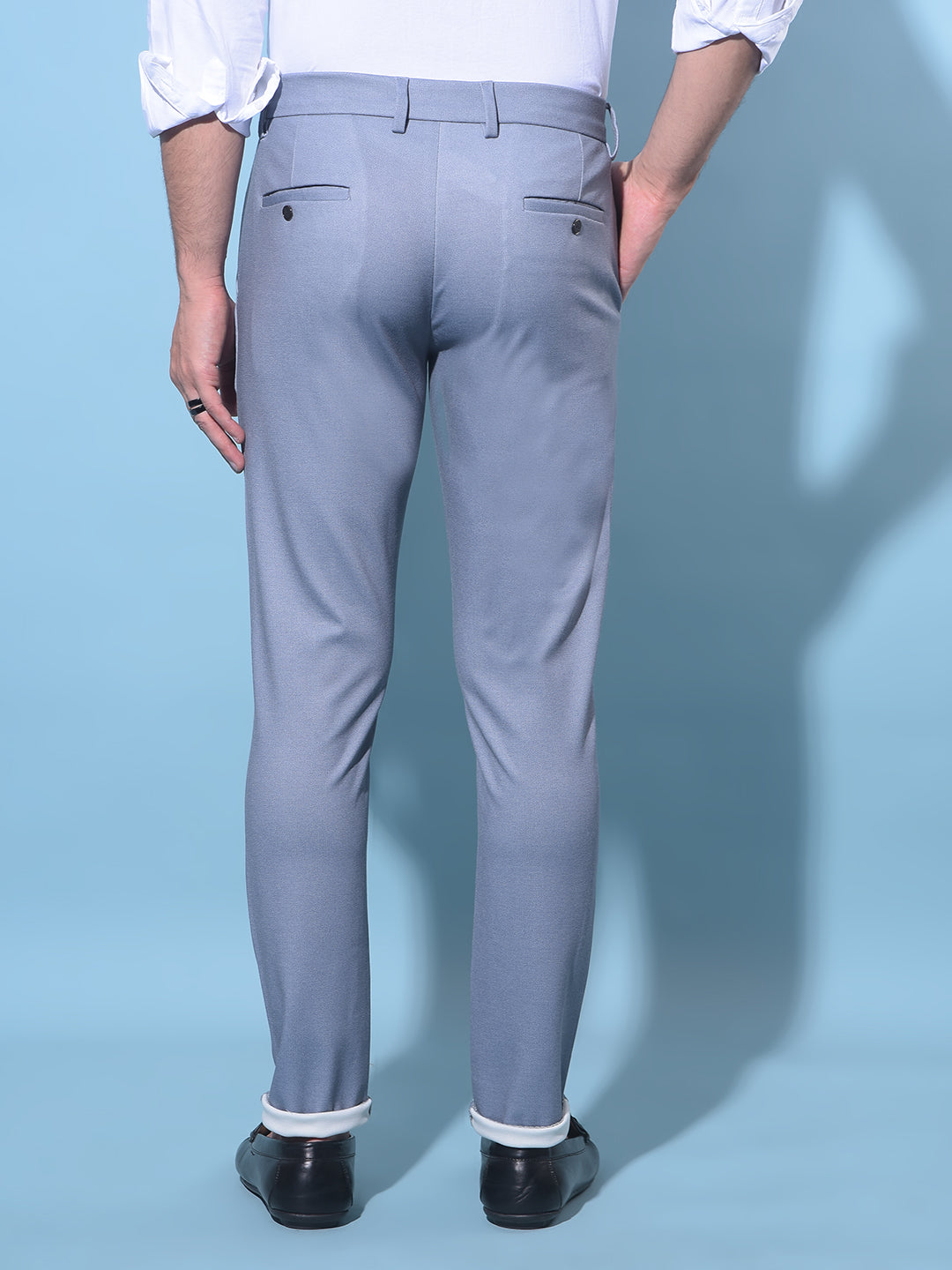 Blue Stretchable Trousers-Men Trousers-Crimsoune Club