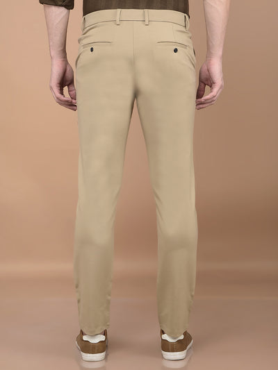 Khaki Printed Knitted Trousers-Men Trousers-Crimsoune Club