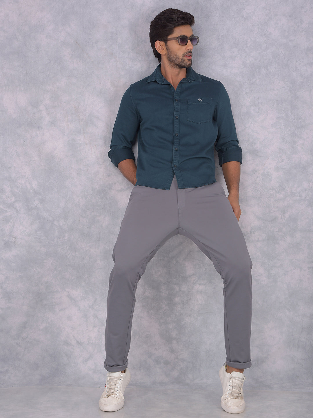 Grey Knitted Trousers-Men Trousers-Crimsoune Club