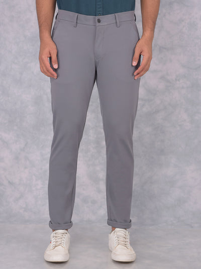 Grey Knitted Trousers-Men Trousers-Crimsoune Club