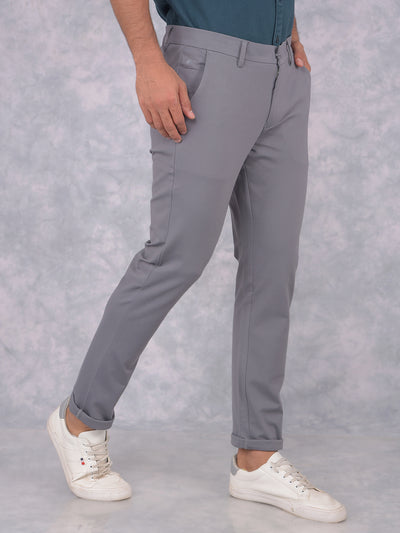 Grey Knitted Trousers-Men Trousers-Crimsoune Club