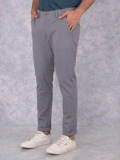 Grey Knitted Trousers-Men Trousers-Crimsoune Club