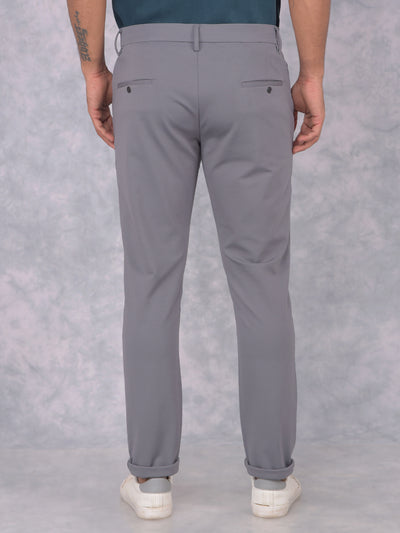 Grey Knitted Trousers-Men Trousers-Crimsoune Club