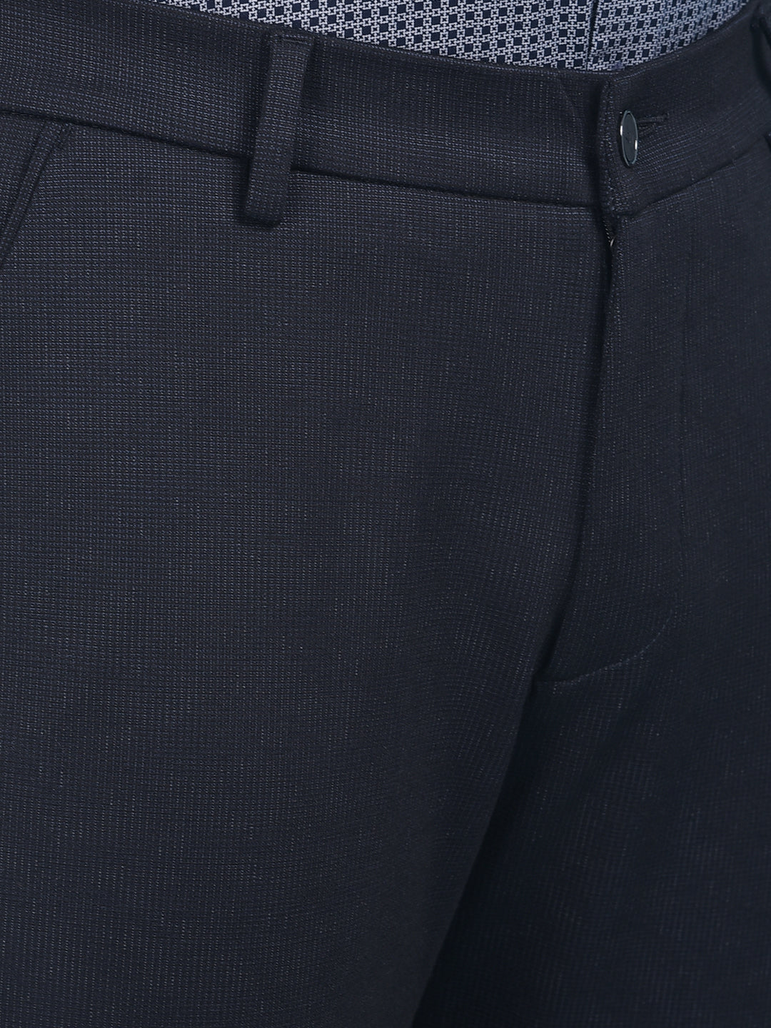 Black Printed Stretchable Trousers-Men Trousers-Crimsoune Club